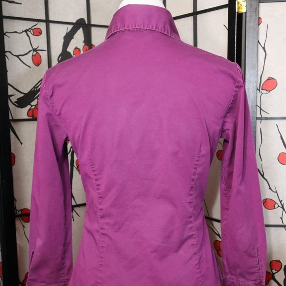 Express Long Sleeve Purple Stretch Dress Shirt, Size 3/4 - Picture 3 of 4